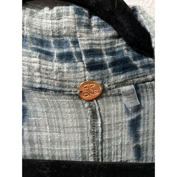 NWT Free People FP Tie Dye Ruffle Kimono Wrap Top Green M-L - Picture 3 of 10